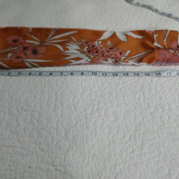 Express Orange Button Down Shirt with Notched Collar 100% Polyesyer - Picture 7 of 9